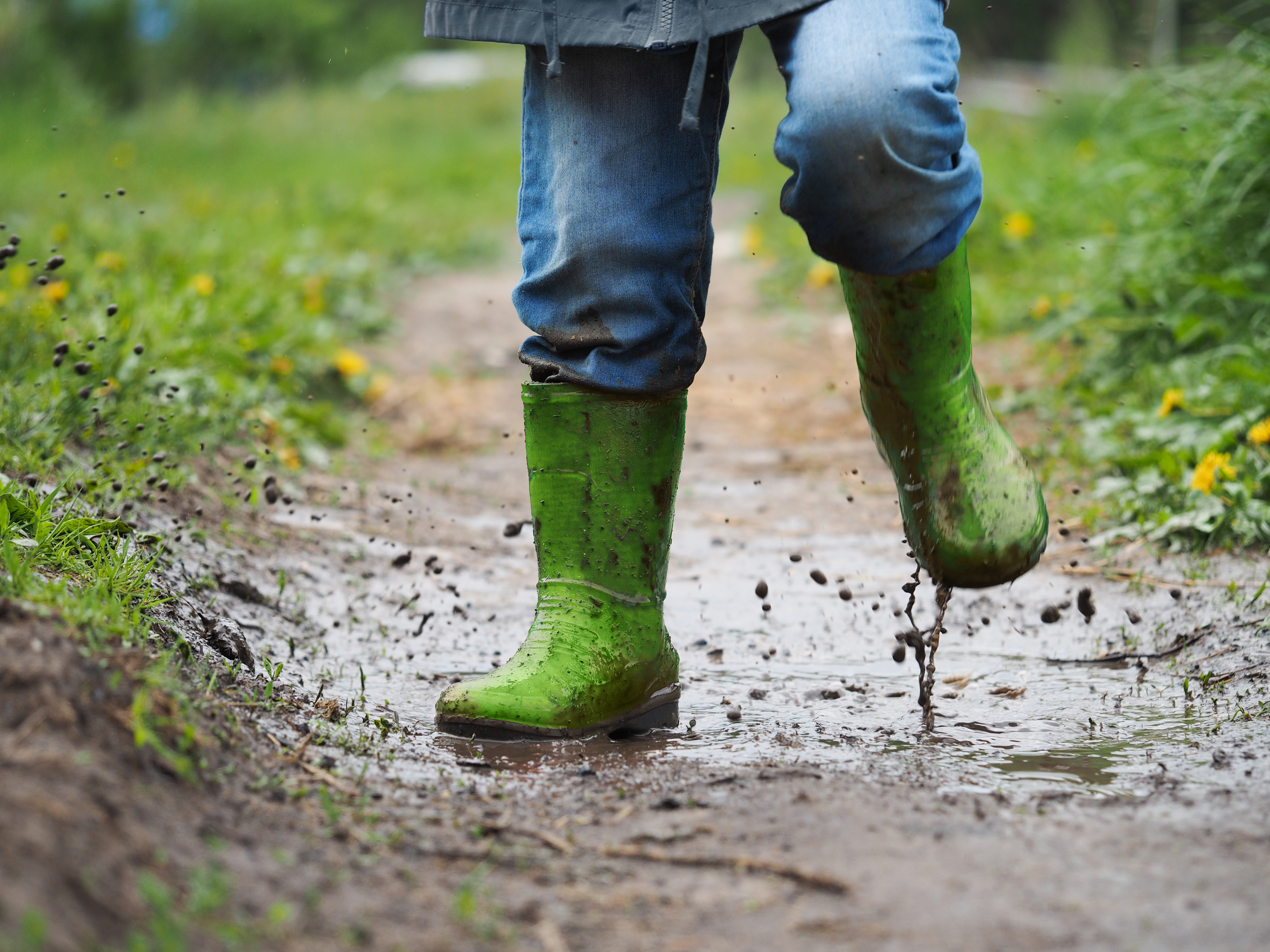 child's feet in the muddy - Little Kiwis Nature Play